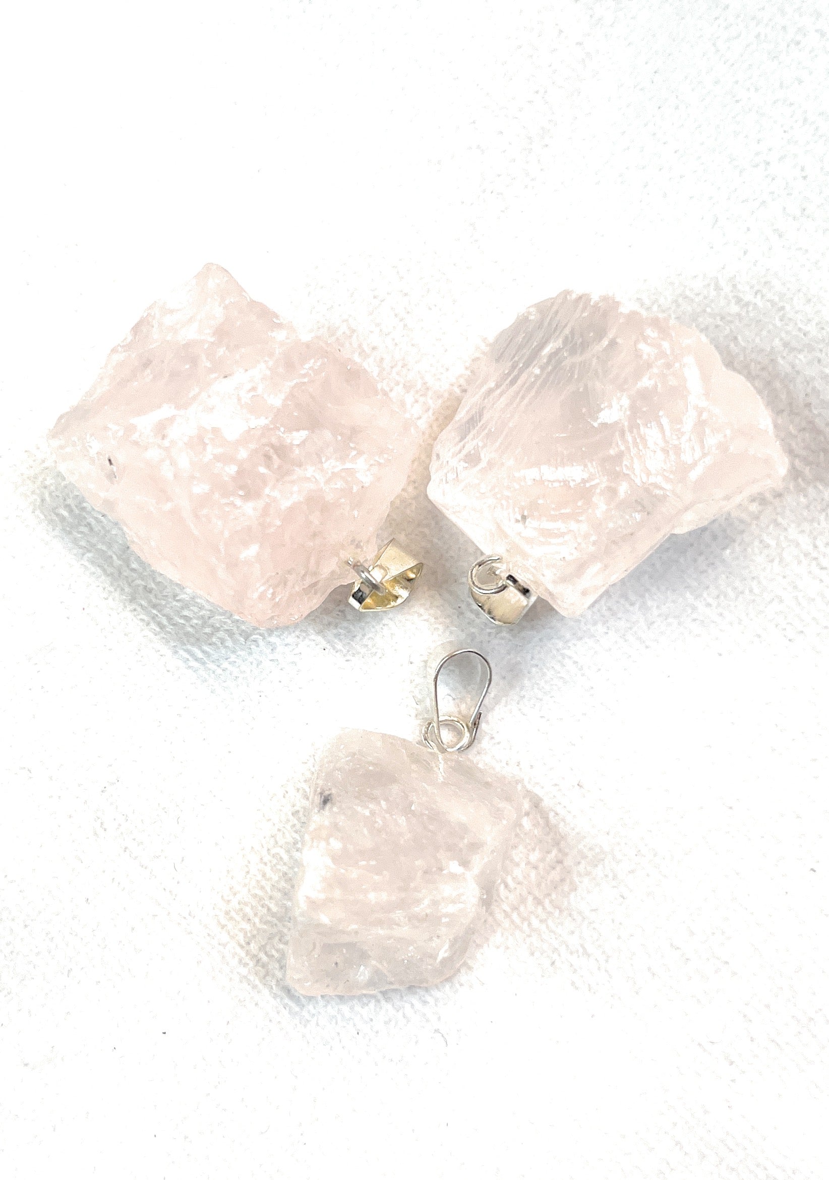 Rose Quartz Rough Crystal Pendant Necklace - A beautiful Rose Quartz crystal known for its rose quartz is the stone of unconditional love.