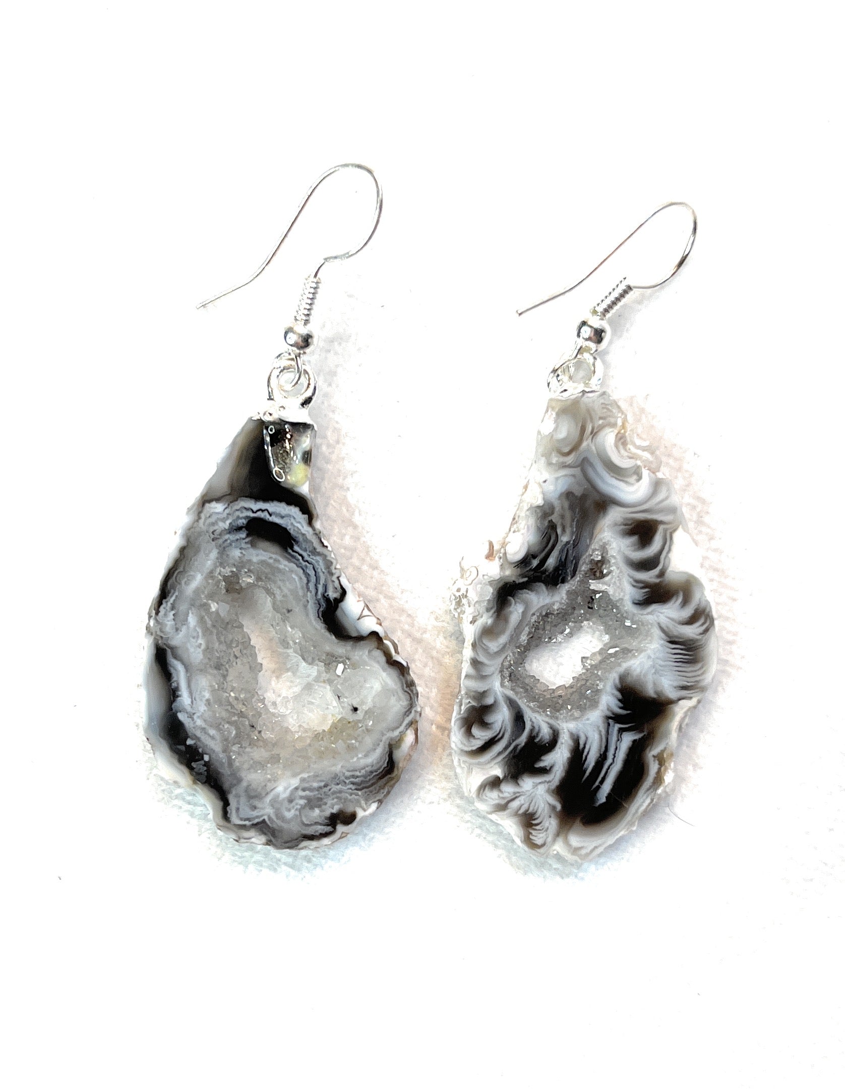 Rough Geode Sliced Earring Set - A unique handcrafted crystal piece.