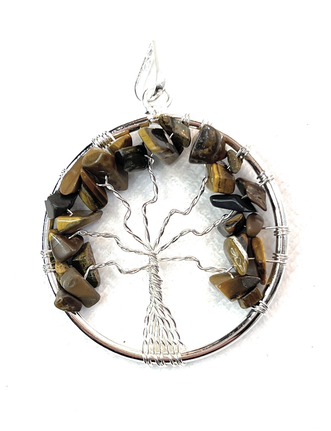 Tree of Life Pendant with Crystal Chips/Beads - A unique handcrafted crystal piece.