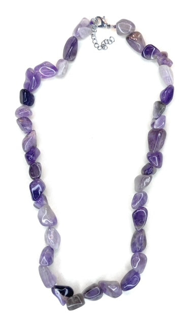 Tumbled Crystal Necklace 17 inches - A unique handcrafted crystal piece.