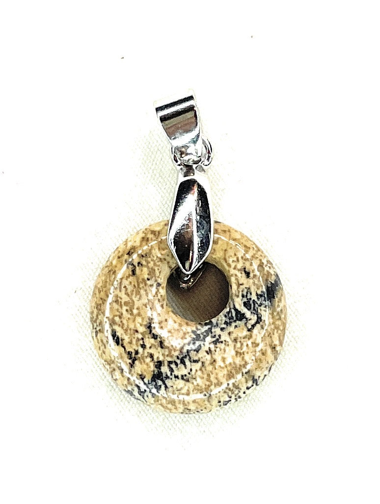 Crystal Necklace - Donut Shaped Pendant with Bail - A unique handcrafted crystal piece.