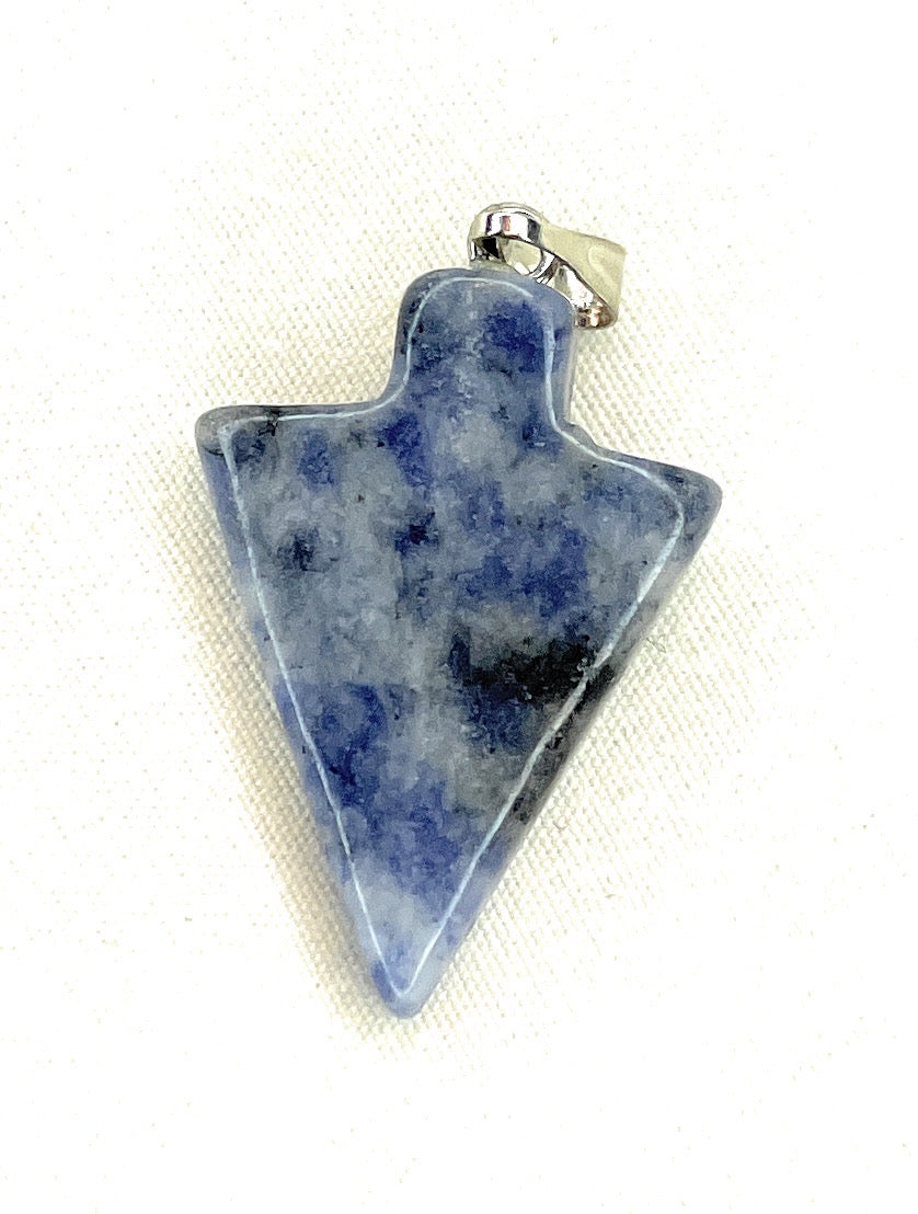 Arrowhead Gemstone Pendant - Sodalite - A unique handcrafted crystal piece.