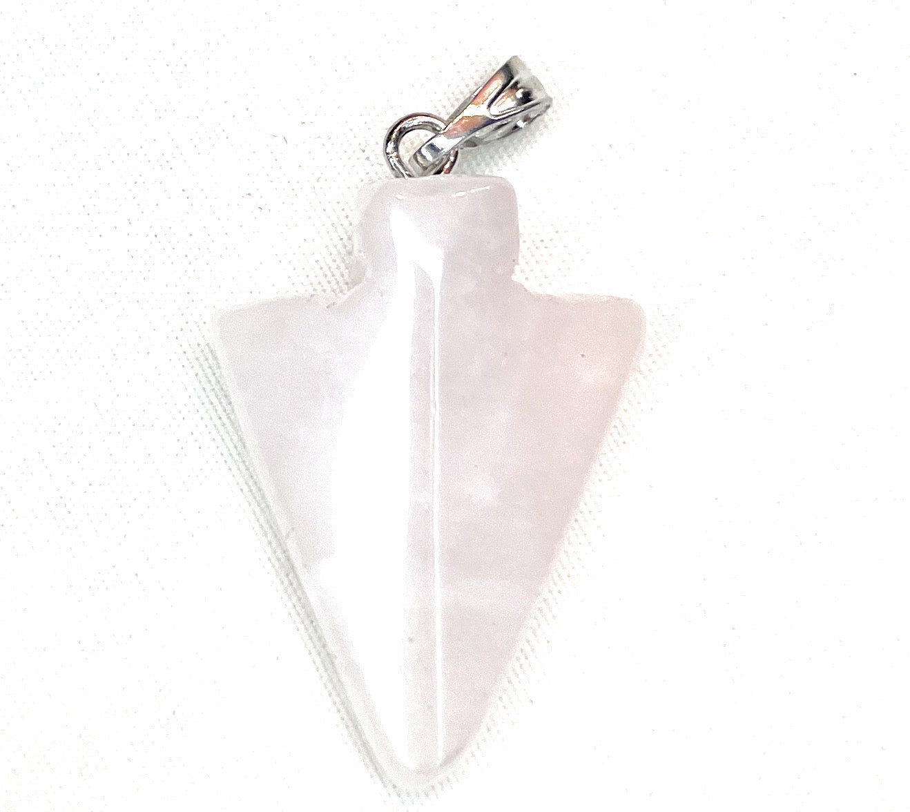 Arrowhead Gemstone Pendant - Rose Quartz - A beautiful Rose Quartz crystal known for its rose quartz is the stone of unconditional love.