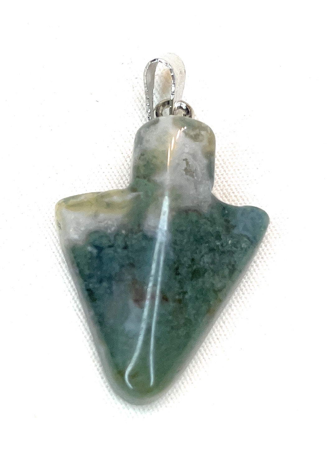 Arrowhead Gemstone Pendant - Jasper - A unique handcrafted crystal piece.