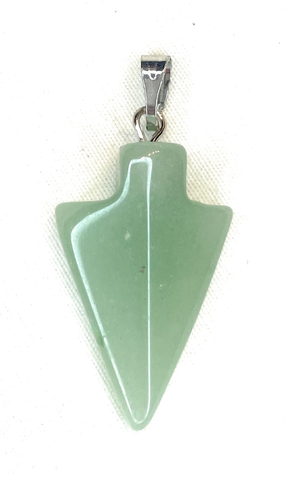 Arrowhead Gemstone Pendant - Green Aventurine - A unique handcrafted crystal piece.