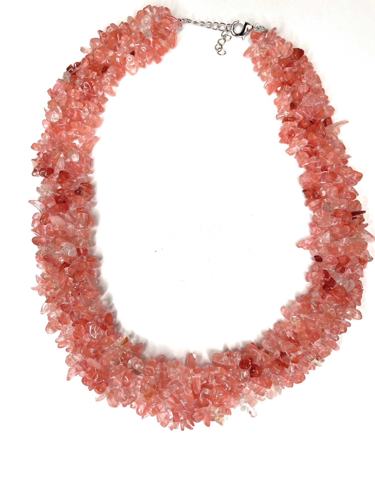 Woven Crystal Chip Necklace - A unique handcrafted crystal piece.