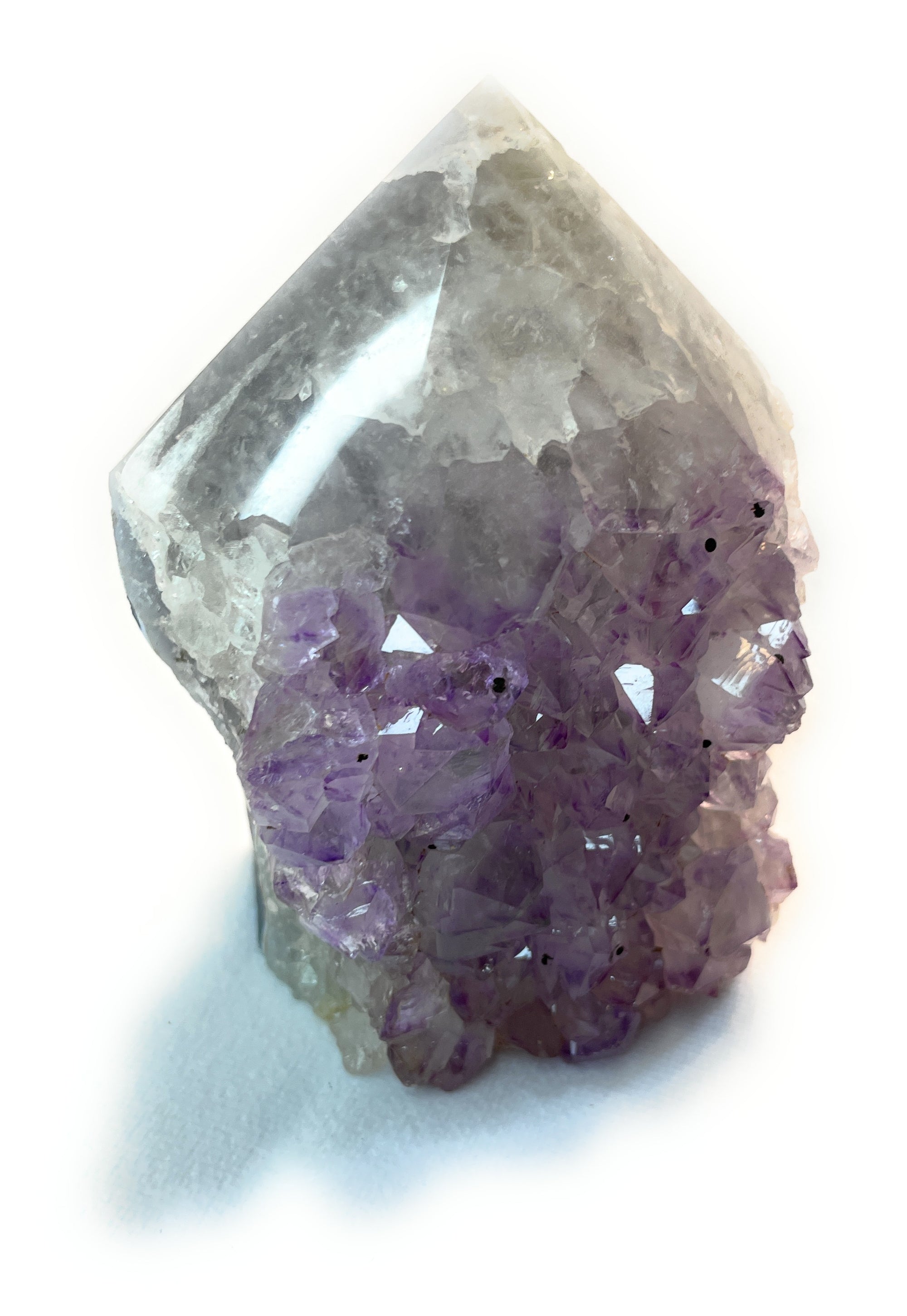 Large Amethyst Point, Polished Purple Amethyst Point with Natural Sides, Amethyst Geode, Amethyst Cluster Point, Amethyst Cluster, February - A beautiful Amethyst crystal known for its amethyst is a powerful stone for spiritual protection and inner peace.