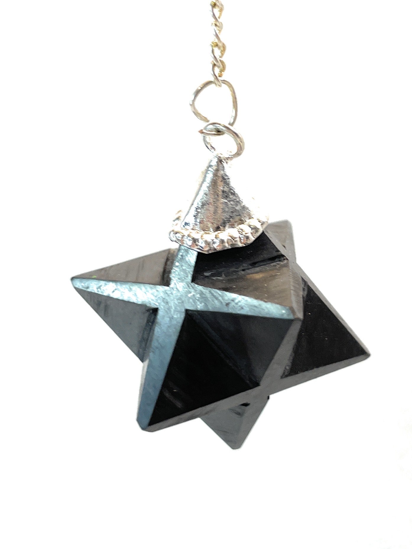 Shungite Merkaba Star Pendulum - A unique handcrafted crystal piece.