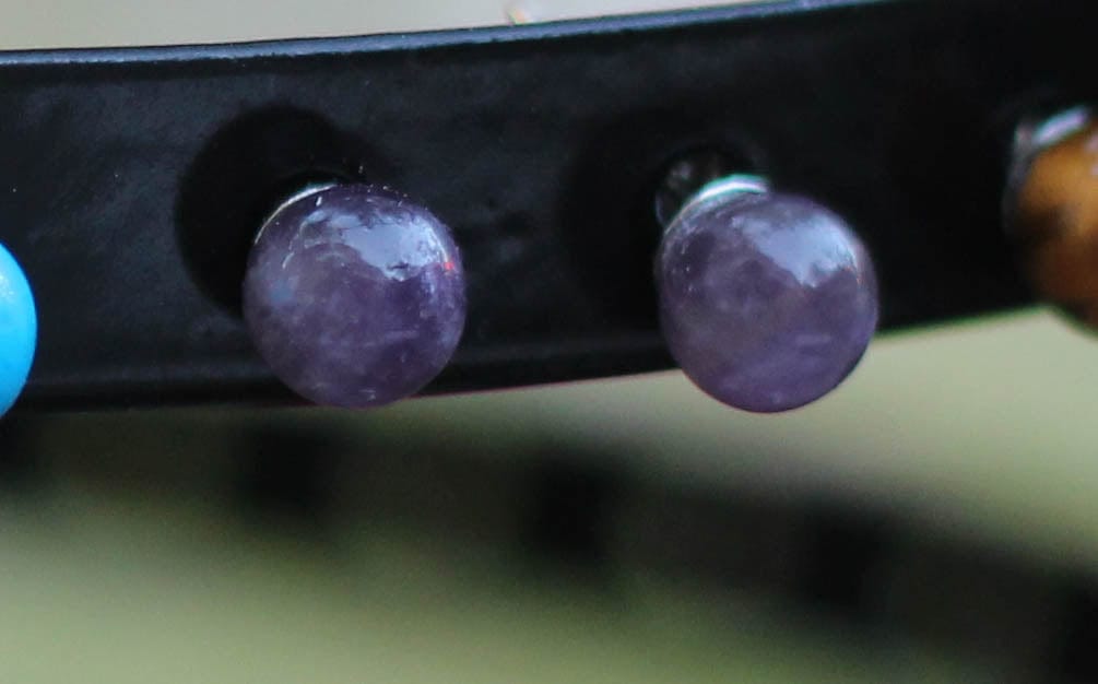 Gemstone Crystal Stud Earrings - Aventurine - Purple Amethyst, Obsidian, Tiger Eye and More - A beautiful Amethyst crystal known for its amethyst is a powerful stone for spiritual protection and inner peace.