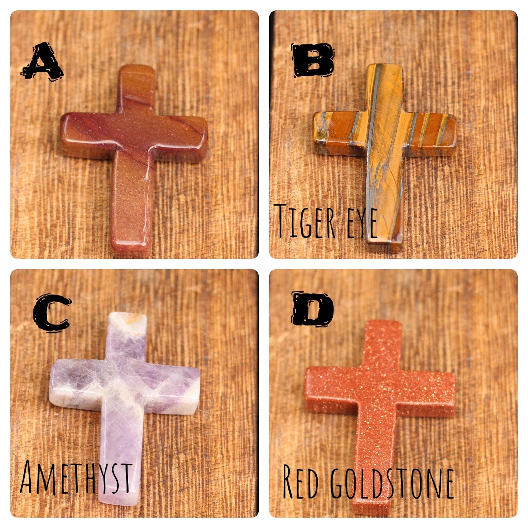 Gemstone Cross pendant. Crosses for Church - A unique handcrafted crystal piece.